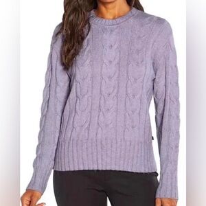 Banana Republic Lavender Gray Cable Knit Sweater Sz Small